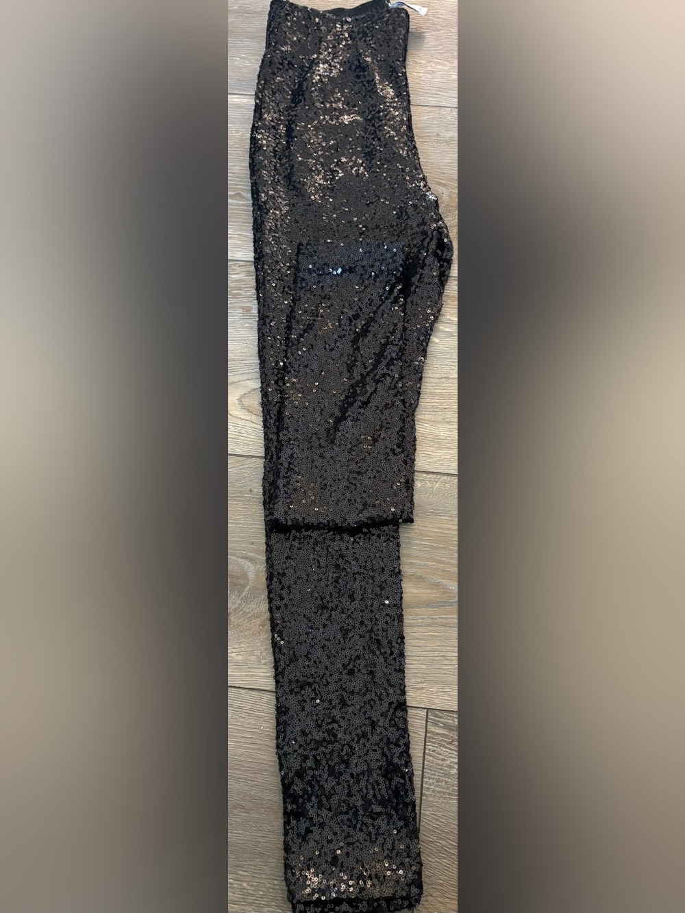 ✨ Daisy Mae HIGH-WAISTED BLACK STRETCH SEQUIN LEGGINGS ✨